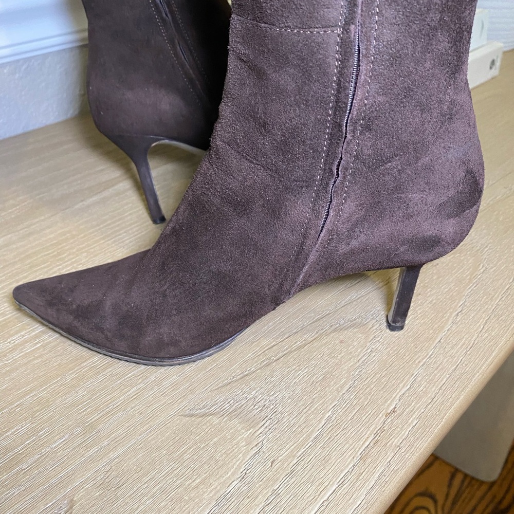 Sergio Rossi Dark Brown Suede Knee High Boots Sz 7 - GREAT CONDITION! - Picture 4 of 8